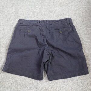 Spoke Mens Shorts 34 Blue Solid Cotton Blend Chino 9"